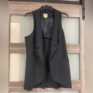 Black Sleeveless Blazer Vest